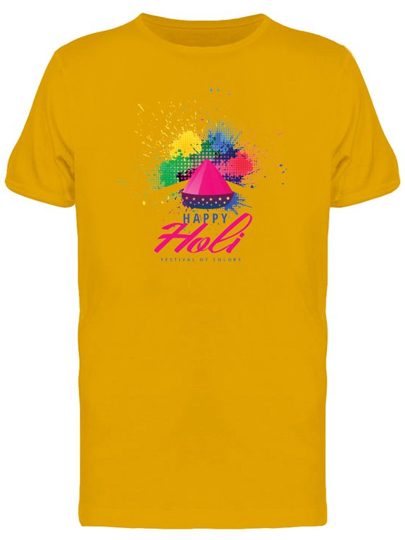 Happy Holi Logo Colorful Splash Tee Men's -Image by Shutterstock