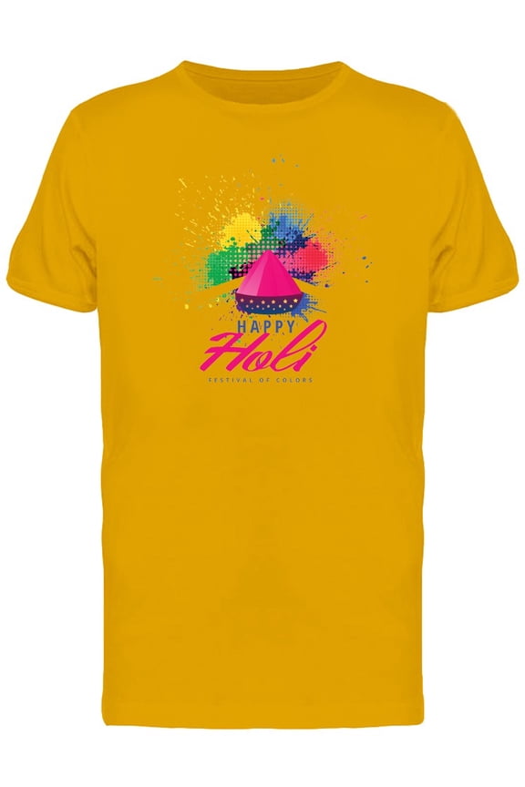 Happy Holi Logo Colorful Splash Tee Men's -Image by Shutterstock