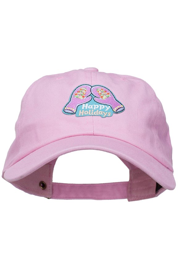 Happy Holiday Gloves Patched Washed Cap - Pink OSFM