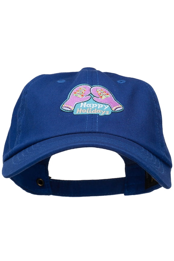Happy Holiday Gloves Patched Washed Cap - Royal OSFM