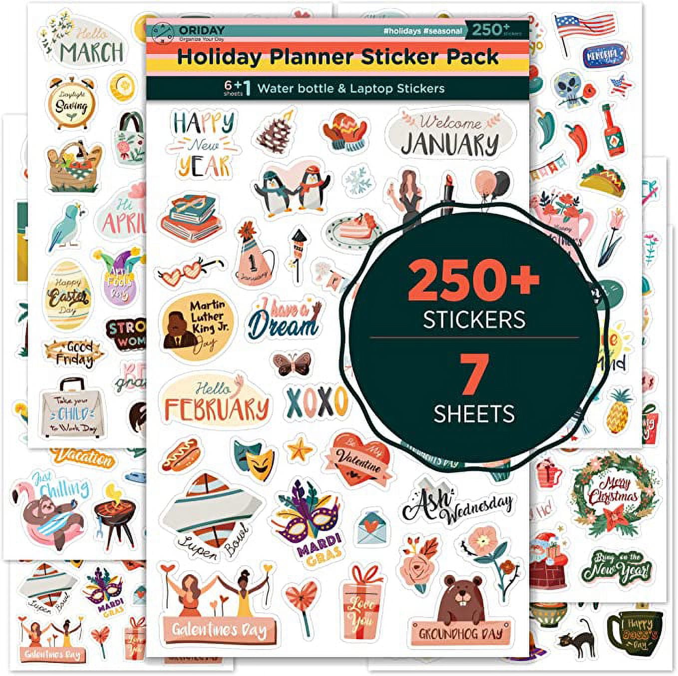 Happy Holiday Seasonal Planner Stickers - 500+ Cute Stickers for Daily Planners - Monthly Events, , Calendars, Journal, Female Empowerment, Teachers, 6 Water Bottle Stickers Pack - Walmart.com happy-holiday-seasonal-planner-stickers-500-cute-stickers-for-daily-planners-monthly-events-calendars-journal-female-empowerment-teachers-6-water-bottle-stickers-pack-walmart-com