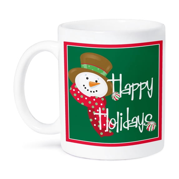3dRose, Happy Holiday Snowman , 15oz Mug