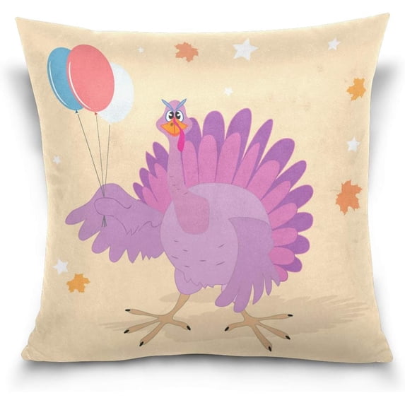 Happy Holiday Velvet Plush Throw Pillow Cushion Case Cover - 18" x 18" - Invisible Zipper Home Decor Floral for Couch Sofa No Insert