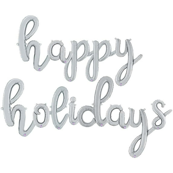 Happy Holidays - Betallic Script Letters Kit (Air-Fill Only) Foil Mylar Balloon - Party Supplies Decorations