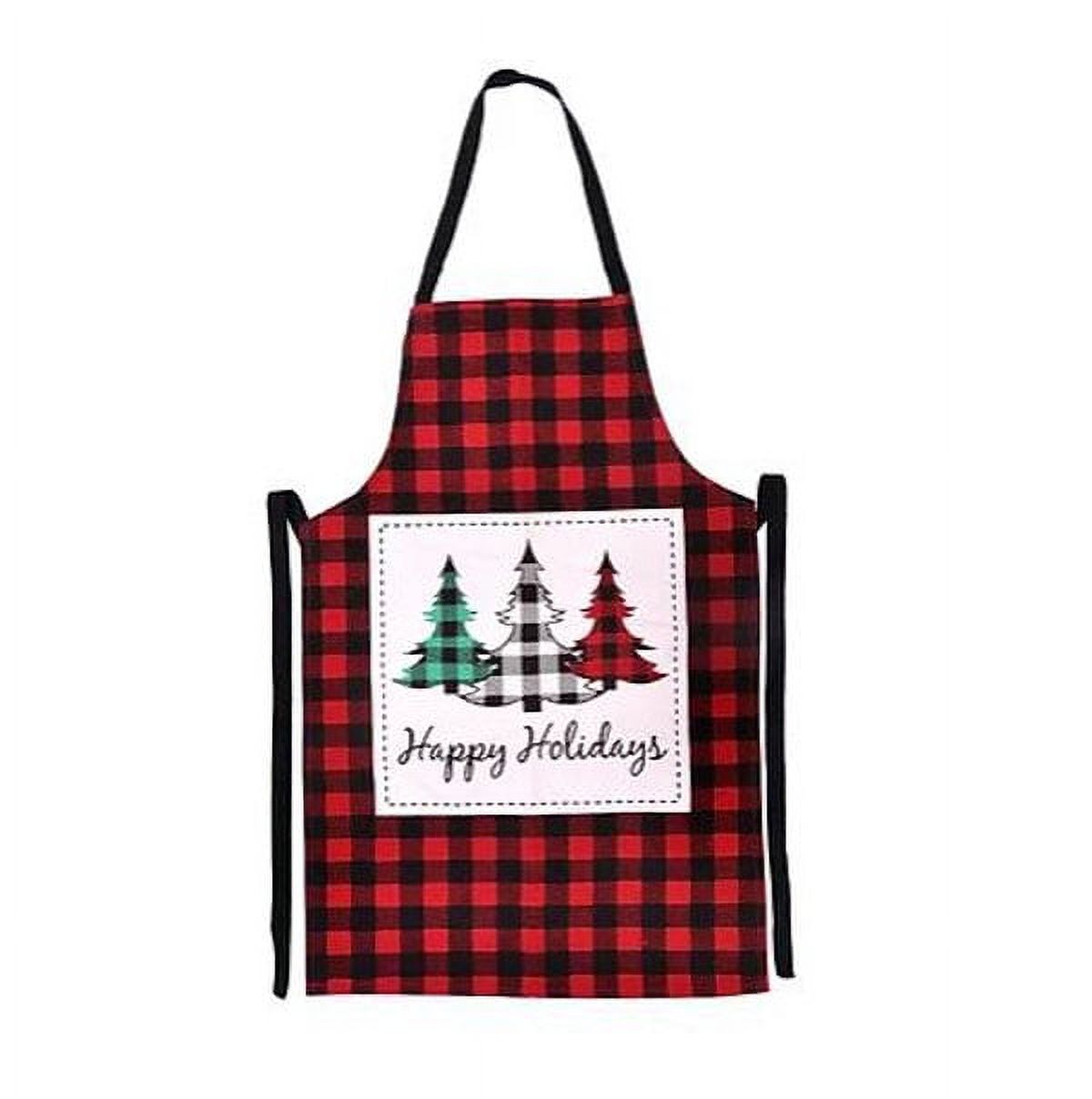 Happy Holidays Buffalo Plaid Decorative Apron