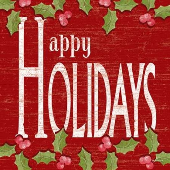 Happy Holidays Canvas Art - Kathy Middlebrook (24 x 24)