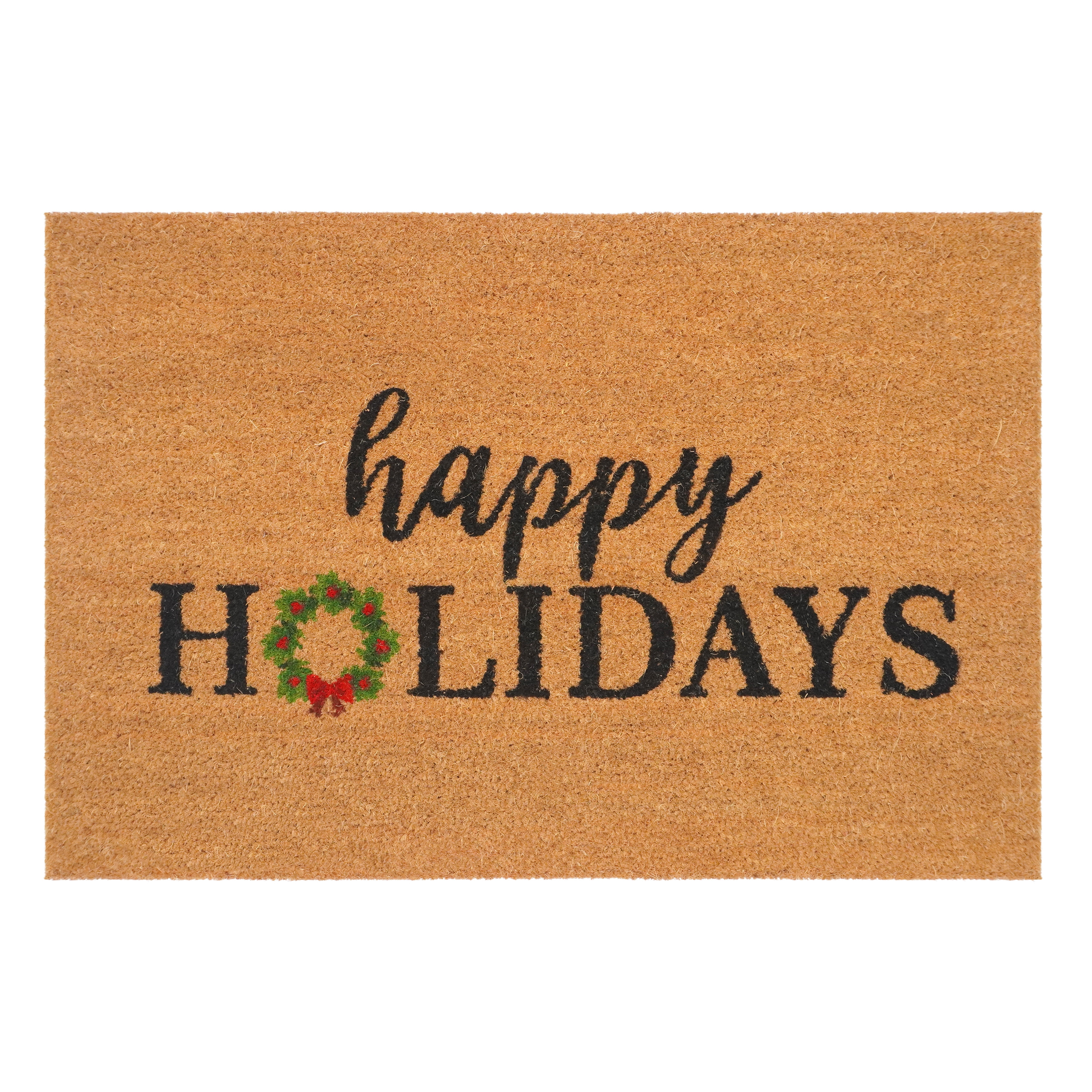 Happy Holidays Christmas Wreath Doormat,36"x72"