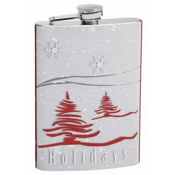 "Happy Holidays" Custom 8oz Christmas Flask