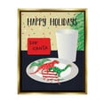 thumbnail image 1 of Happy Holidays Dinosaur Santa Cookies Holiday Graphic Art Metallic Gold Framed Art Print Wall Art, 1 of 6