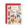 thumbnail image 1 of Happy Holidays Dog Christmas Card – Festive Dog Illustrations, Blank Inside, Envelope Included – Perfect Holiday Greeting for Dog Lovers, 1 of 2