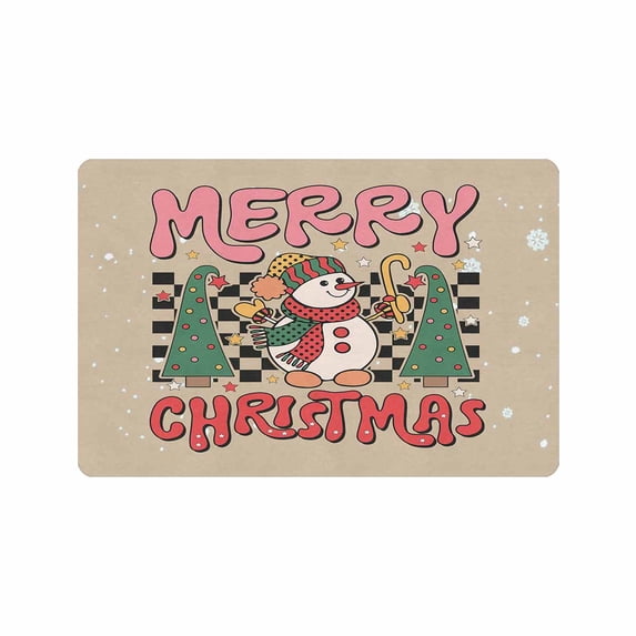 Happy Holidays Doormat, Holiday Farmhouse Welcome Mat, Outdoor Christmas Decor, Holiday Door Mat, Welcome Mat,Indoor Doormat,Front Back Door Mat 24 x 16 Inch 30x 18 Inch