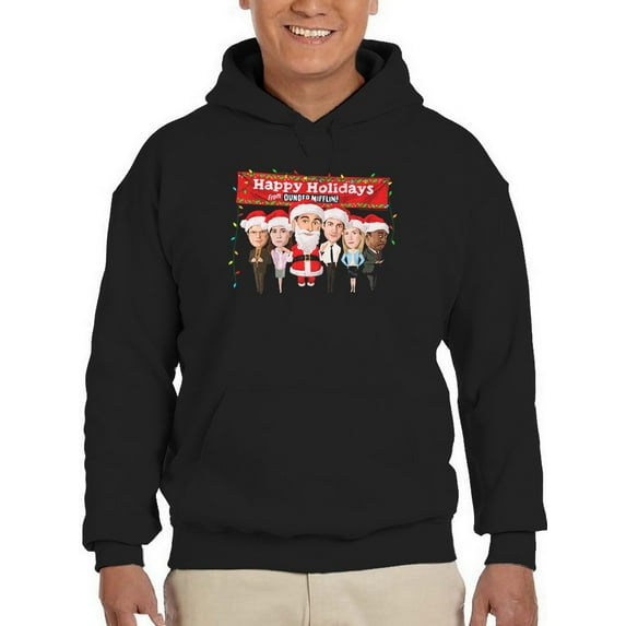 Happy Holidays Dunder Mifflin Hoodie Men The Office, Male x-Large