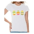 thumbnail image 1 of Happy Holidays Easter Shirts for Women Christian Clothes Novelty Colorful Easter Eggs Hunt 2021 Tee for Her, 1 of 4
