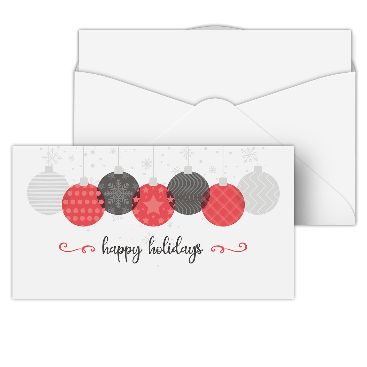 Happy Holidays Envelopes w/ Blank Cards for Notes Money, Check and Currency Holder, Nice Winter Christmas New Year Greeting for Cash, Coins, Presents & Gift Cards | 3-5/8" x 6-1/2" | 25 per Pack