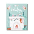 thumbnail image 1 of Happy Holidays Festive Mantle Stockings Holiday Graphic Art Gallery Wrapped Canvas Print Wall Art, 1 of 7