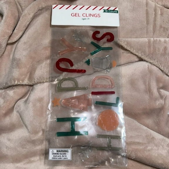 Happy Holidays Gel Clings Multicolor Window Decorations M47 & 2 In M58