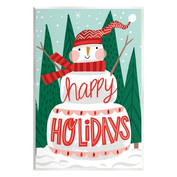Happy Holidays Happy Snowman Holiday Graphic Art Unframed Art Print Wall Art