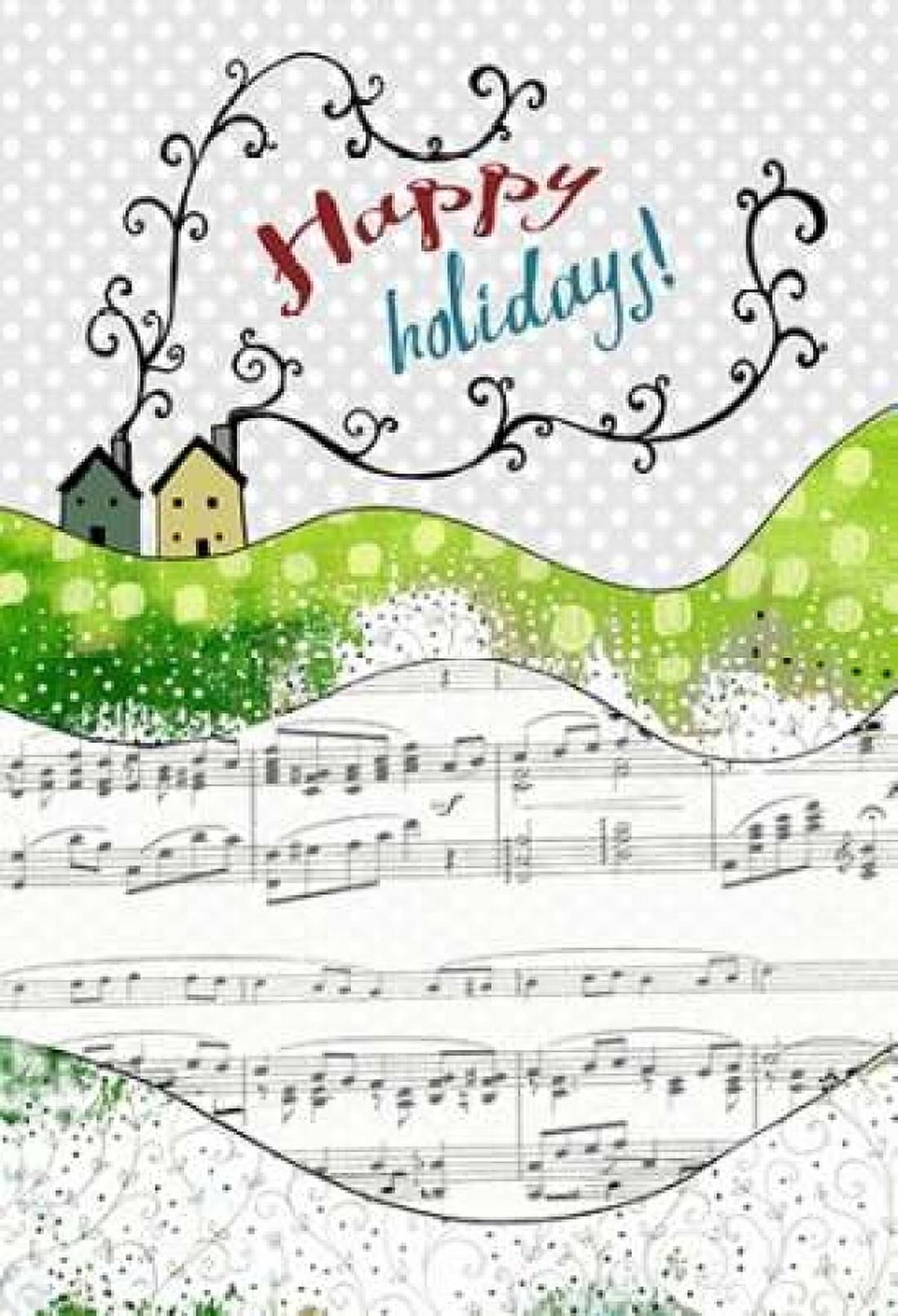 Happy Holidays Houses Canvas Art - Sarah Ogren (20 x 28)
