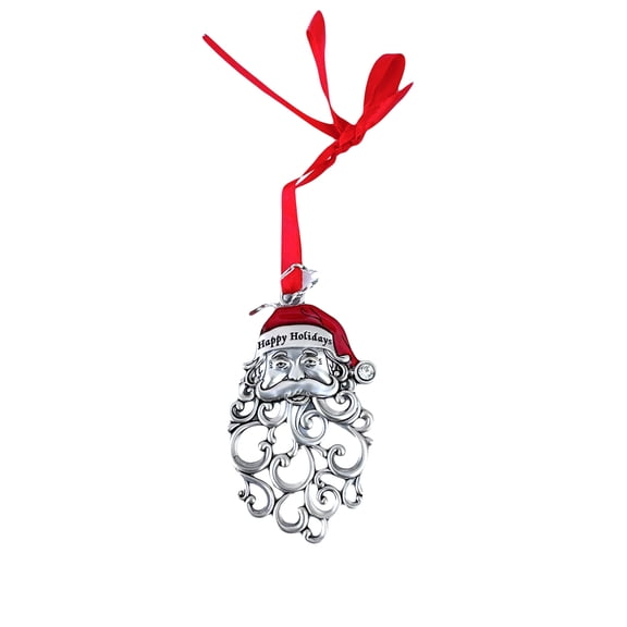 Happy Holidays Jolly Santa Face Ornament - Believe In Miracle Santa Charm