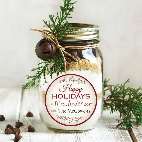 Happy Holidays Personalized Gift Sticker Set