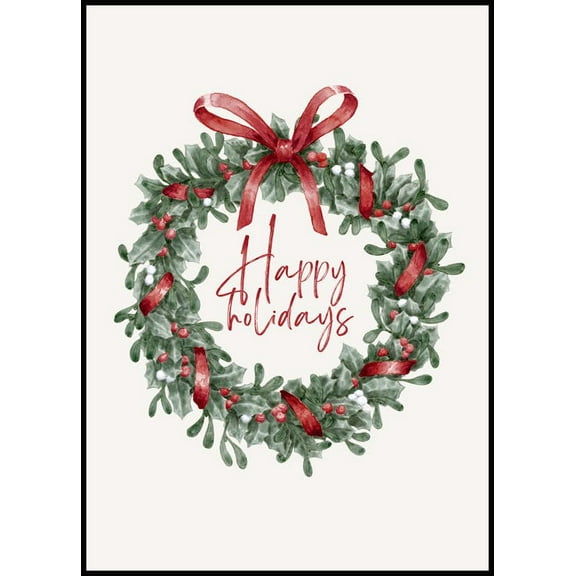 Happy Holidays Poster Wall Art, Modern Wall Decor For Living Room Bedroom, 8x12 UNFRAMED