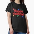 thumbnail image 1 of Happy Holidays, Simple Minimalist Christmas Themed Art Design Gift - Stocking Stuffer G30485 Unisex T-Shirt, Up to Size 5XL, 1 of 2