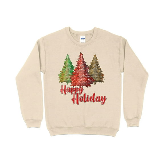 Happy Holidays Tree Shirt, Cute Christmas Sweatshirt, Womens Christmas Shirt, Red Raglan shirt for women, Christmas shirt for women