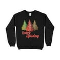 thumbnail image 1 of Happy Holidays Tree Shirt, Cute Christmas Sweatshirt, Womens Christmas Shirt, Red Raglan shirt for women, Christmas shirt for women, 1 of 10