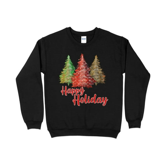 Happy Holidays Tree Shirt, Cute Christmas Sweatshirt, Womens Christmas Shirt, Red Raglan shirt for women, Christmas shirt for women