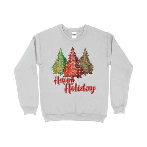 Happy Holidays Tree Shirt, Cute Christmas Sweatshirt, Womens Christmas Shirt, Red Raglan shirt for women, Christmas shirt for women