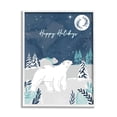 thumbnail image 1 of Happy Holidays Winter Snow Bears Holiday Graphic Art White Framed Art Print Wall Art, 1 of 7
