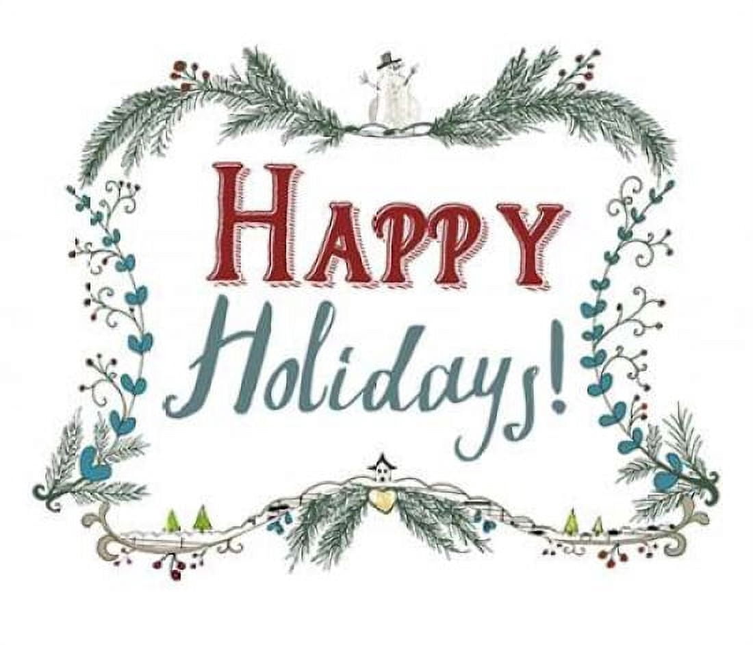 Happy Holidays Wreath Canvas Art - Sarah Ogren (24 x 24)