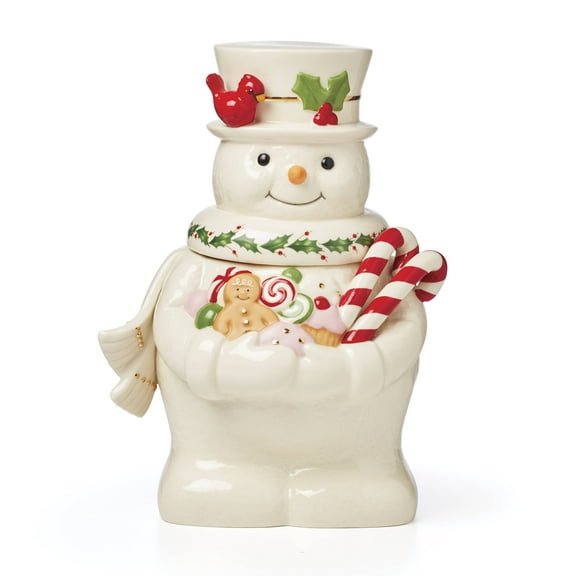 Happy Holly Days Snowman Cookie Jar