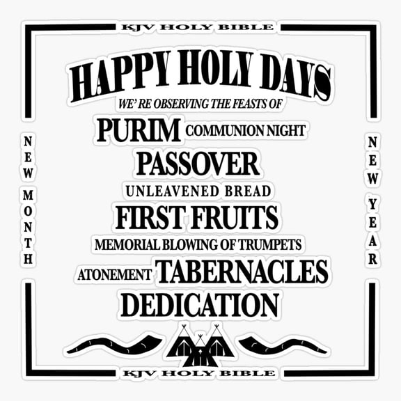 Happy Holy Days - Hebrew Israelite Er, Phone Decal Water Bottle Stickers Car Decals, Funny Birthday Gift