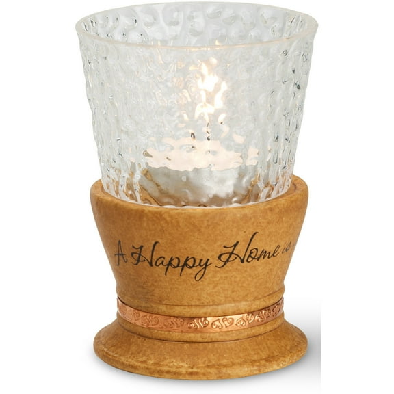 Happy Home - 4" Tall Tealight Holder