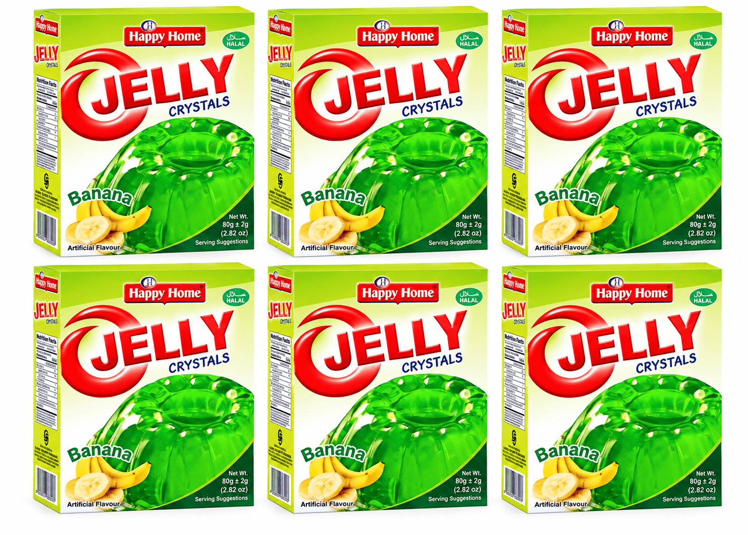 Happy Home Banana Halal Jelly Crystals, 80 g Boxes, 6-Pack - Walmart.com