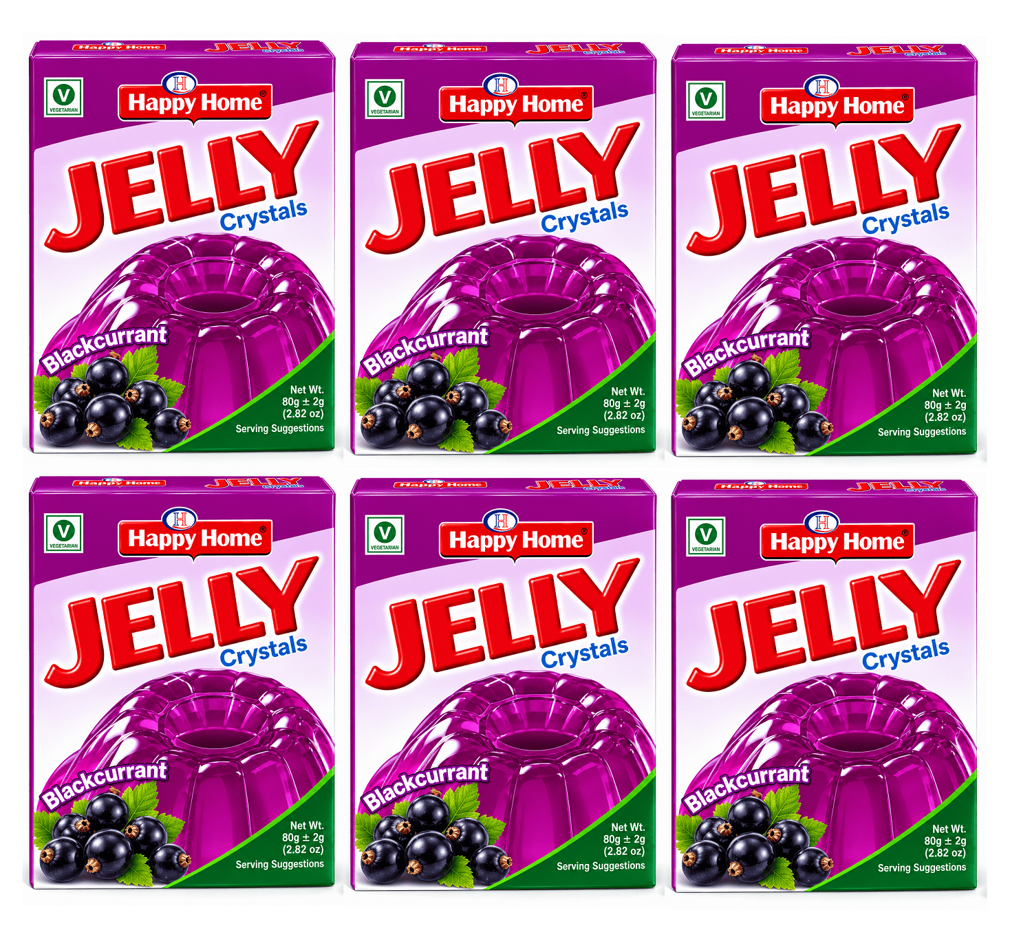 Happy Home Blackberry Halal Jelly Crystals, 80 g Boxes, 6-Pack ...