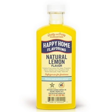 Happy Home Lemon Flavor Baking Extract, Kosher, 7 Ounce