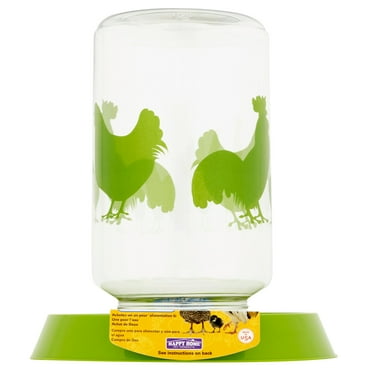 Happy Home Pet Products Plastic Chicken Feeder or Waterer, Green, 128oz Water, 8 lbs of Food 1 Count