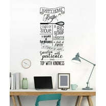 Happy Home Recipe Vinyl Letters Kitchen Wall Decals Wall Stickers 15x26-Inch Black