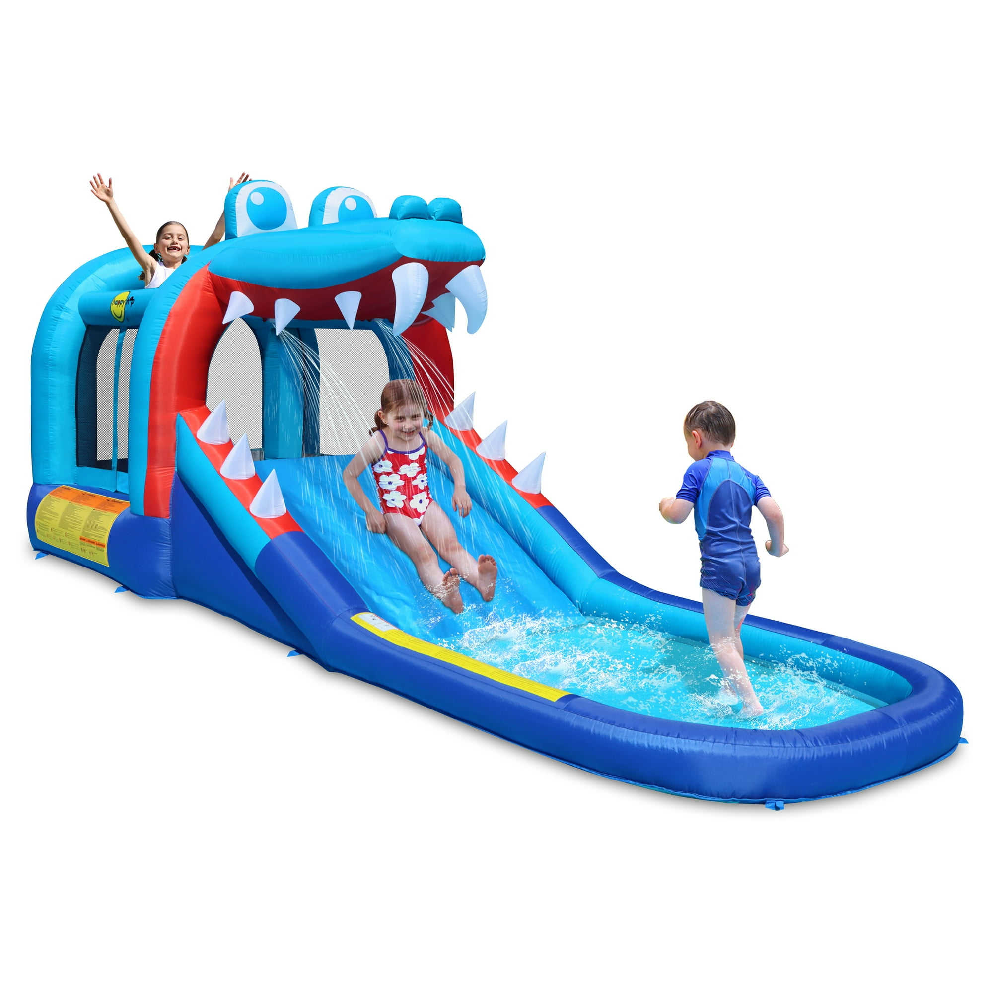 Happy Hop Crocodile Jumping Castle and Pool, Water Slide with Blower