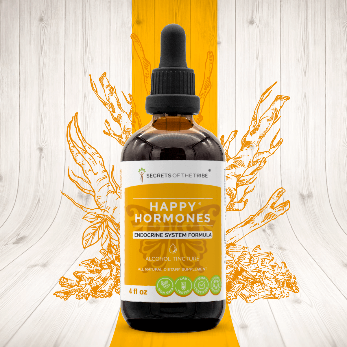 Happy Hormones Alcohol Extract, Tincture, Ashwagandha, Astragalus