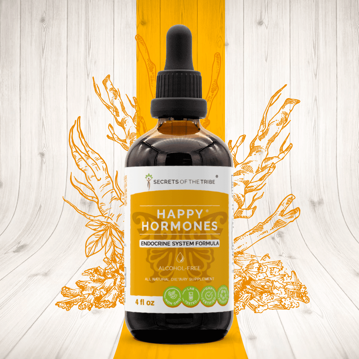 Happy Hormones AlcoholFREE Extract, Tincture, Glycerite Ashwagandha
