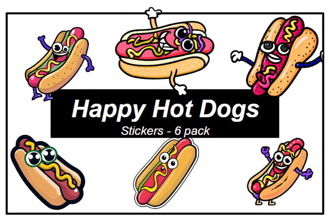 600 Hamburger Stickers - 1 Inch Round Neon Yellow Food Labels For Deli, Catering, Food Trucks, Pantry & Meal Packaging