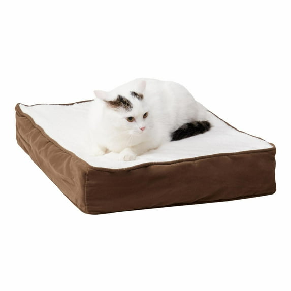 Happy Hounds Bella Small Latte Orthopedic Sherpa Cat Bed