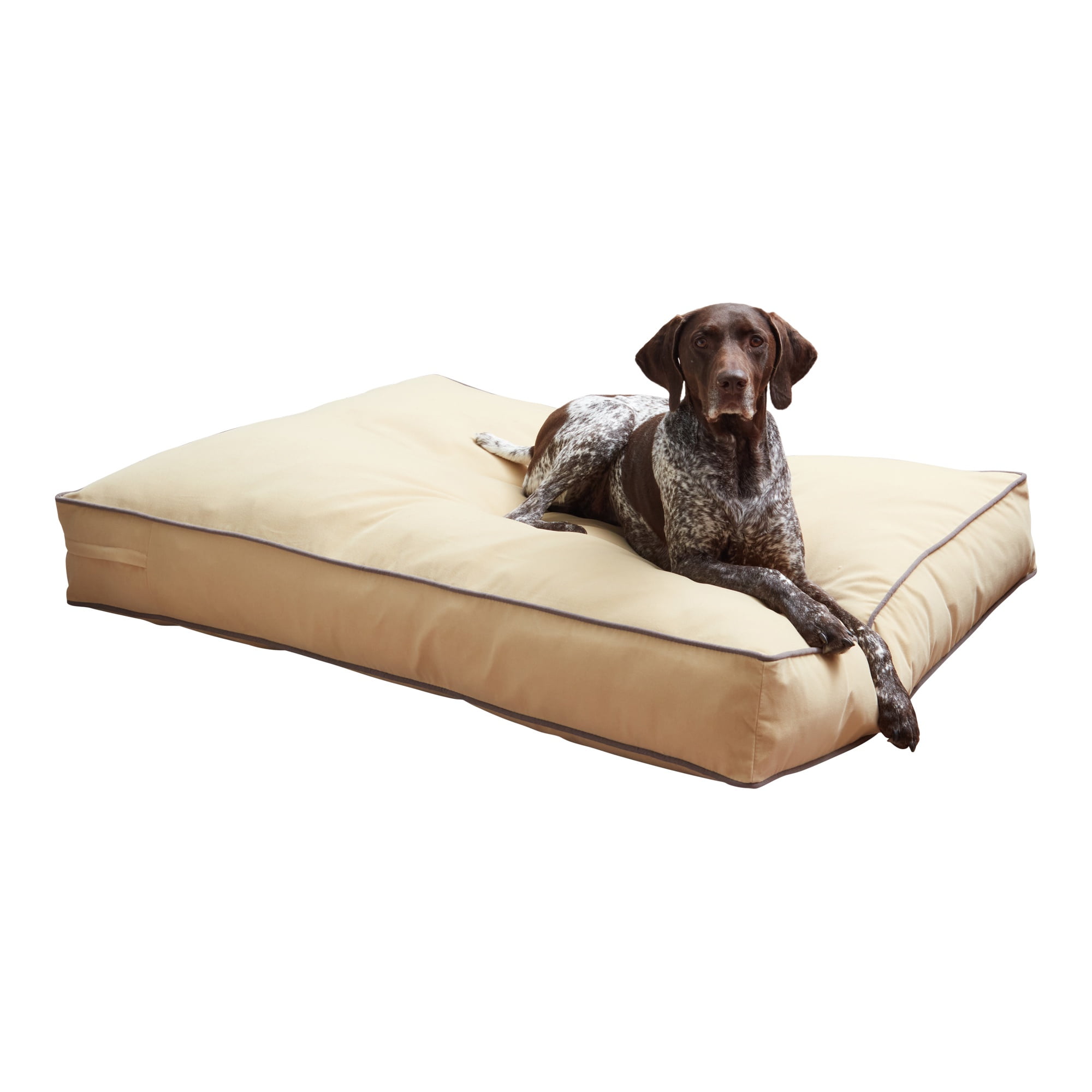 Large Cream Microfiber Pillow Style Dog Bed