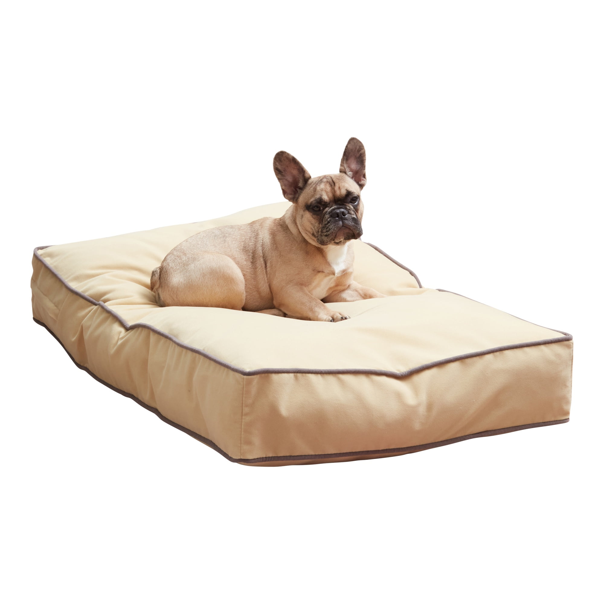 Small Cream Microfiber Pillow Style Dog Bed