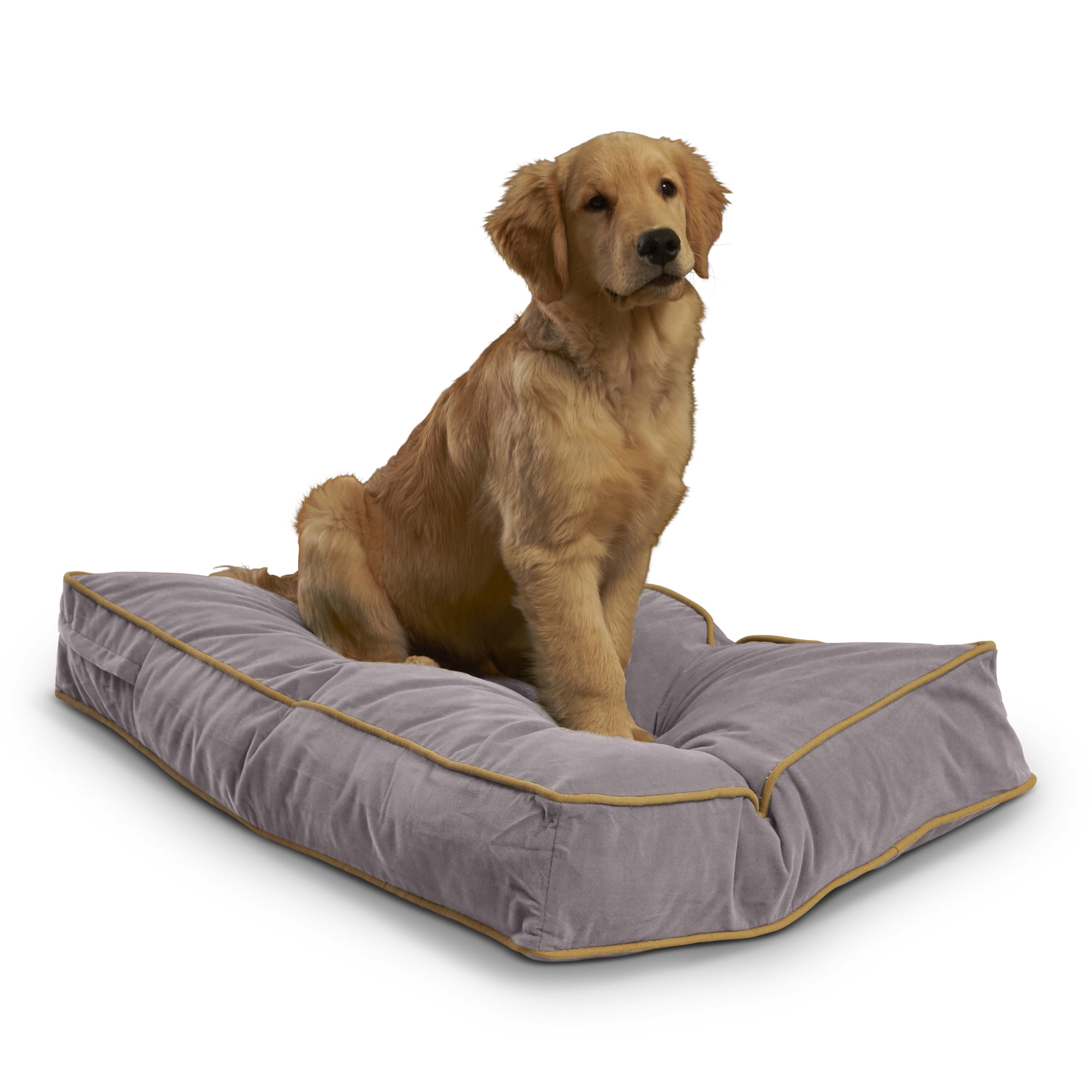 Small Smoke Gray Microfiber Rectangle Dog Bed