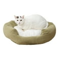 thumbnail image 1 of Happy Hounds Chloe Moss Sherpa Cuddler Donut Cat Bed, 1 of 8