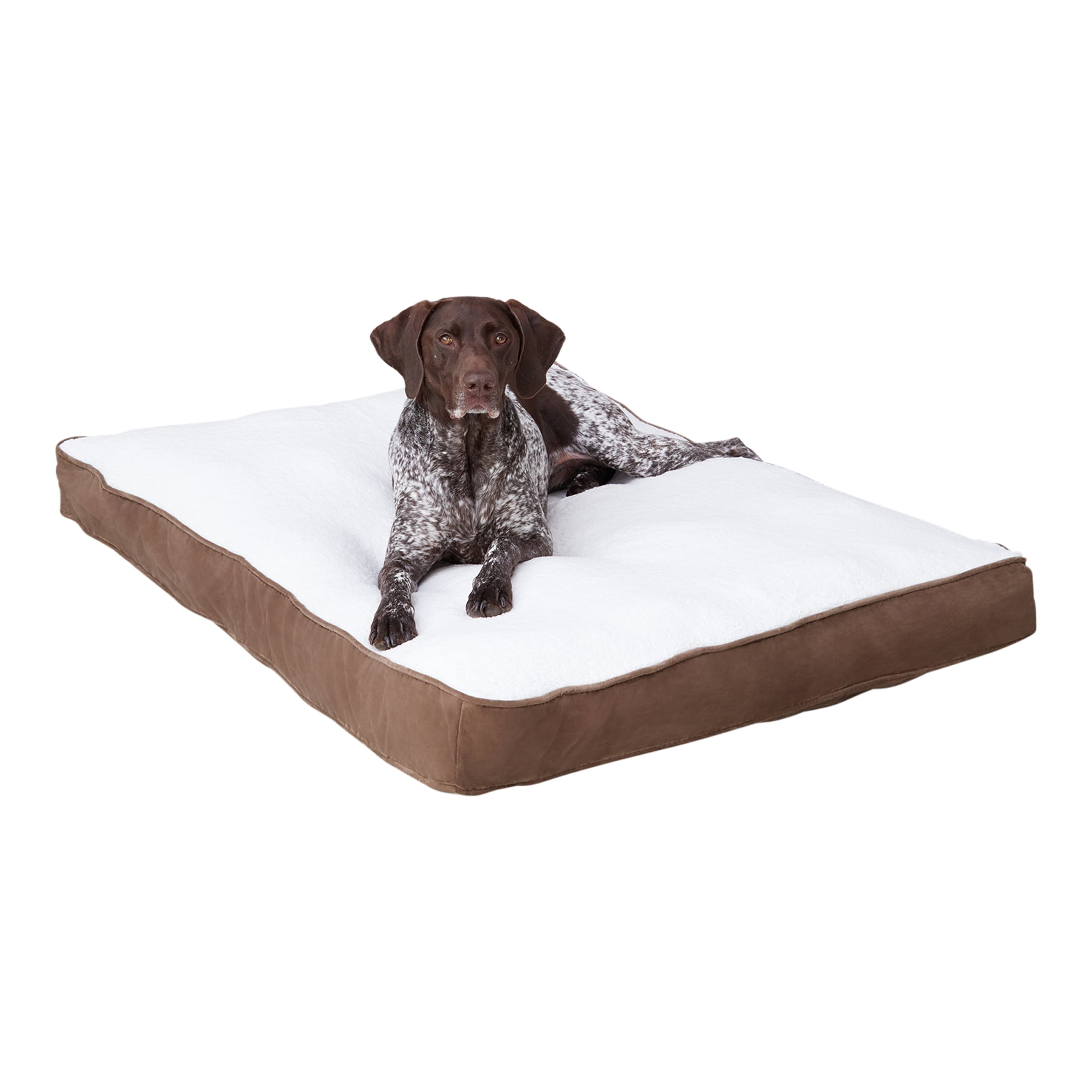 Happy Hounds Daisy Deluxe Sherpa Supportive Dog Bed, Latte, Large (48 x 36 in.)